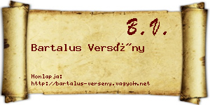 Bartalus Versény névjegykártya